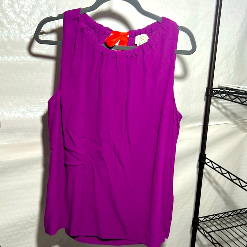 Kate Spade bright purple Selena sleeveless blouse- brand new with tags